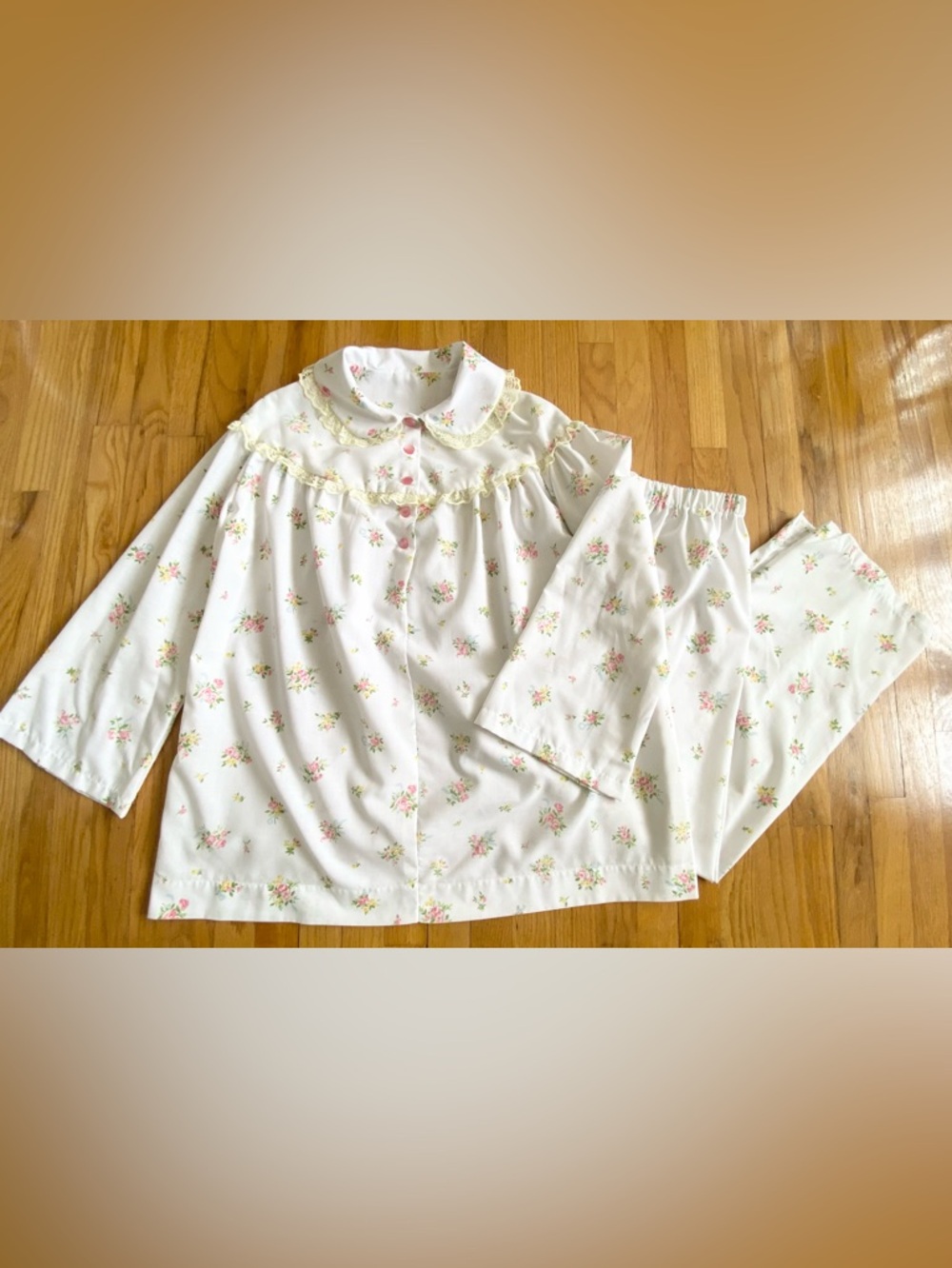 Vintage 50s-Inspired Babydoll Pajamas *Large* Maternity Nursing Cotton Pants PJs